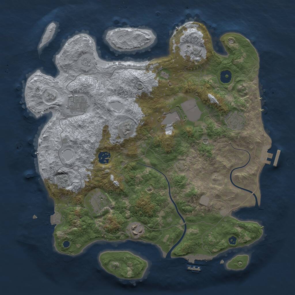 Rust Map: Procedural Map, Size: 3560, Seed: 4296575, 14 Monuments