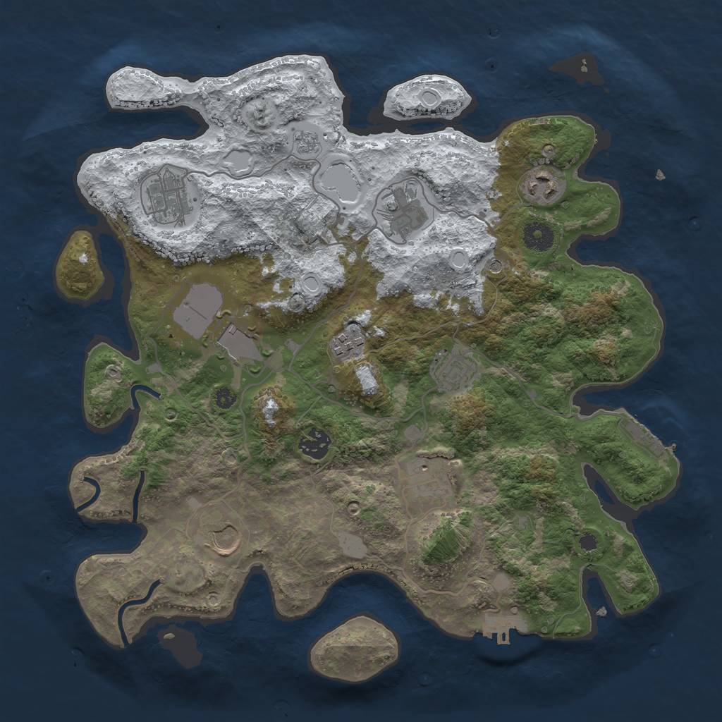 Rust Map: Procedural Map, Size: 3560, Seed: 1209329, 18 Monuments