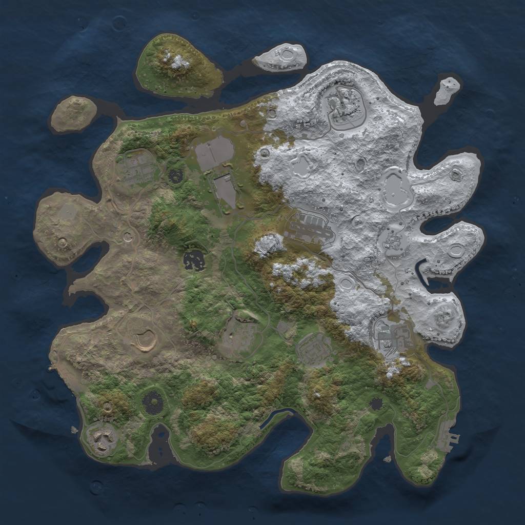 Rust Map: Procedural Map, Size: 3560, Seed: 3711039, 19 Monuments