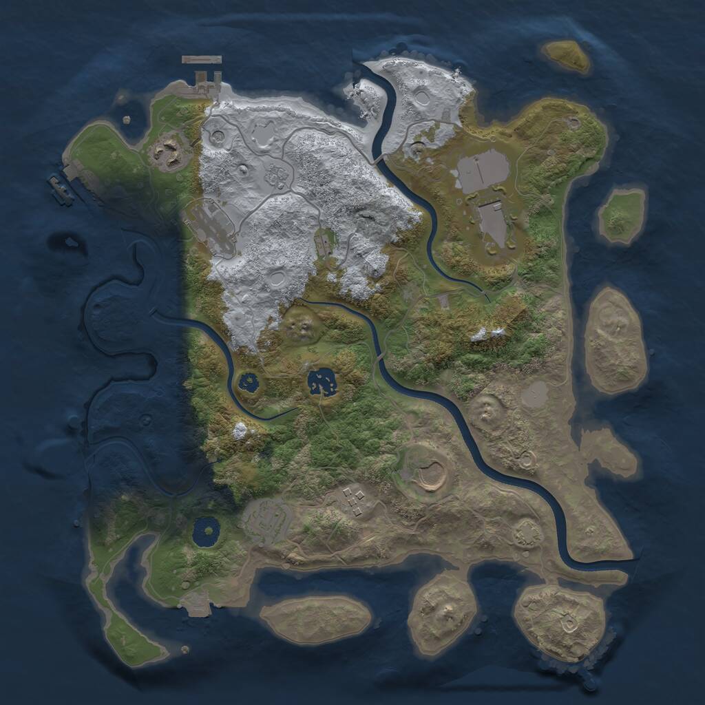 Rust Map: Procedural Map, Size: 3560, Seed: 2879573, 13 Monuments