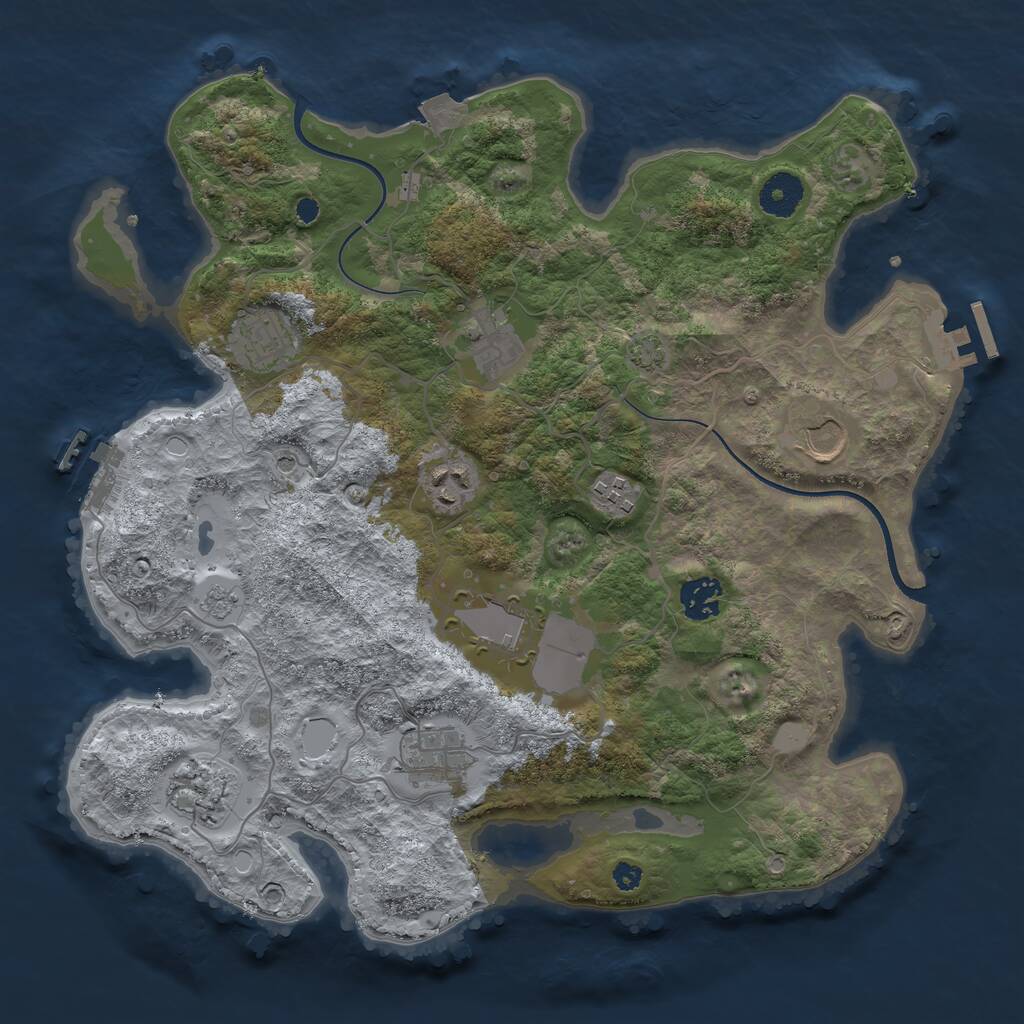 Rust Map: Procedural Map, Size: 3560, Seed: 6310090, 15 Monuments