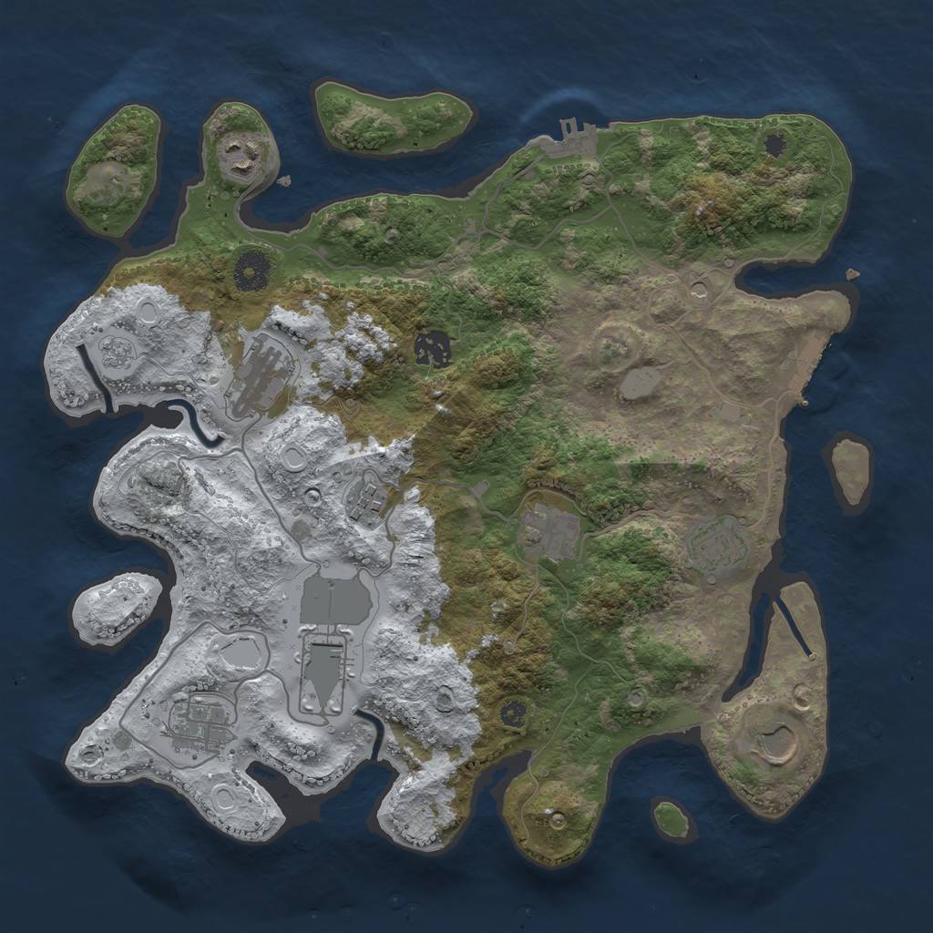 Rust Map: Procedural Map, Size: 3560, Seed: 718712, 18 Monuments