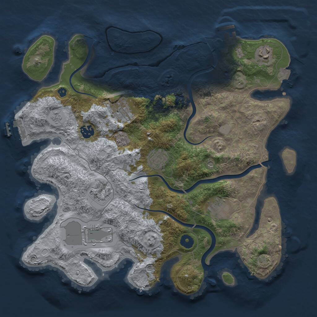 Rust Map: Procedural Map, Size: 3560, Seed: 718712, 14 Monuments
