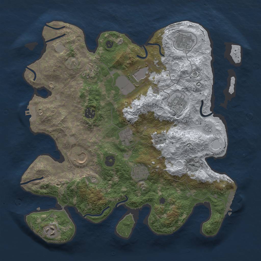 Rust Map: Procedural Map, Size: 3560, Seed: 4392265, 19 Monuments