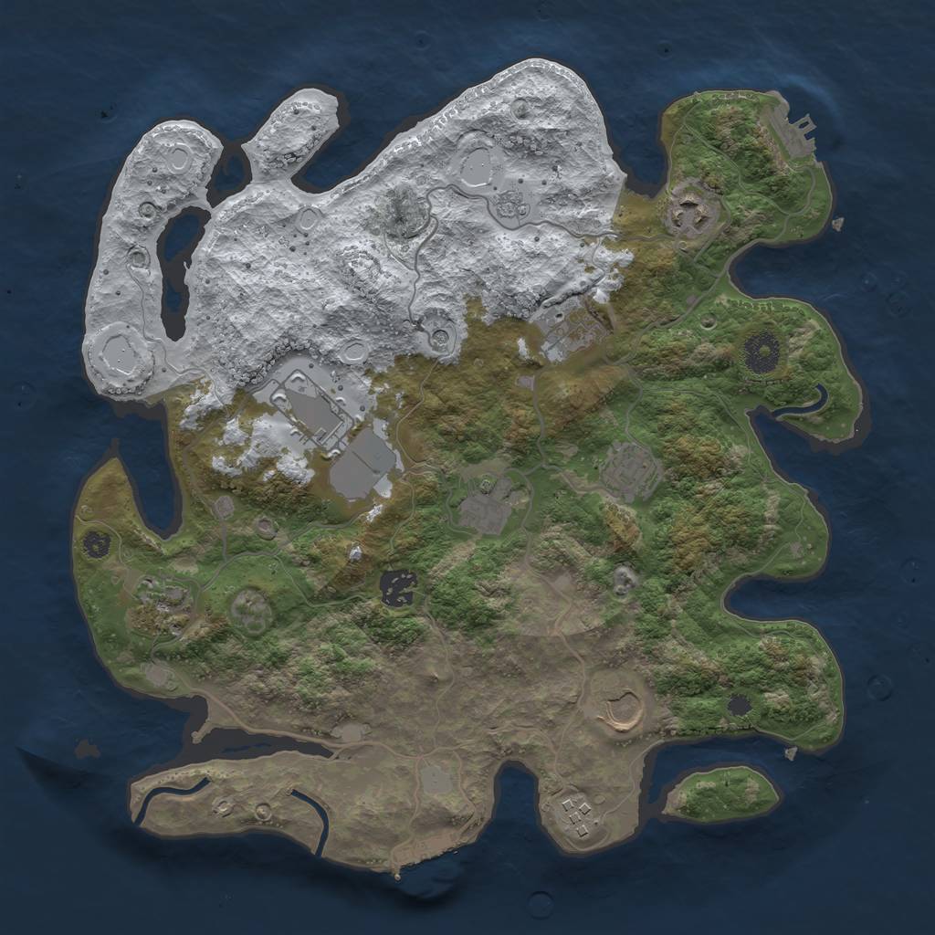 Rust Map: Procedural Map, Size: 3560, Seed: 5784052, 18 Monuments