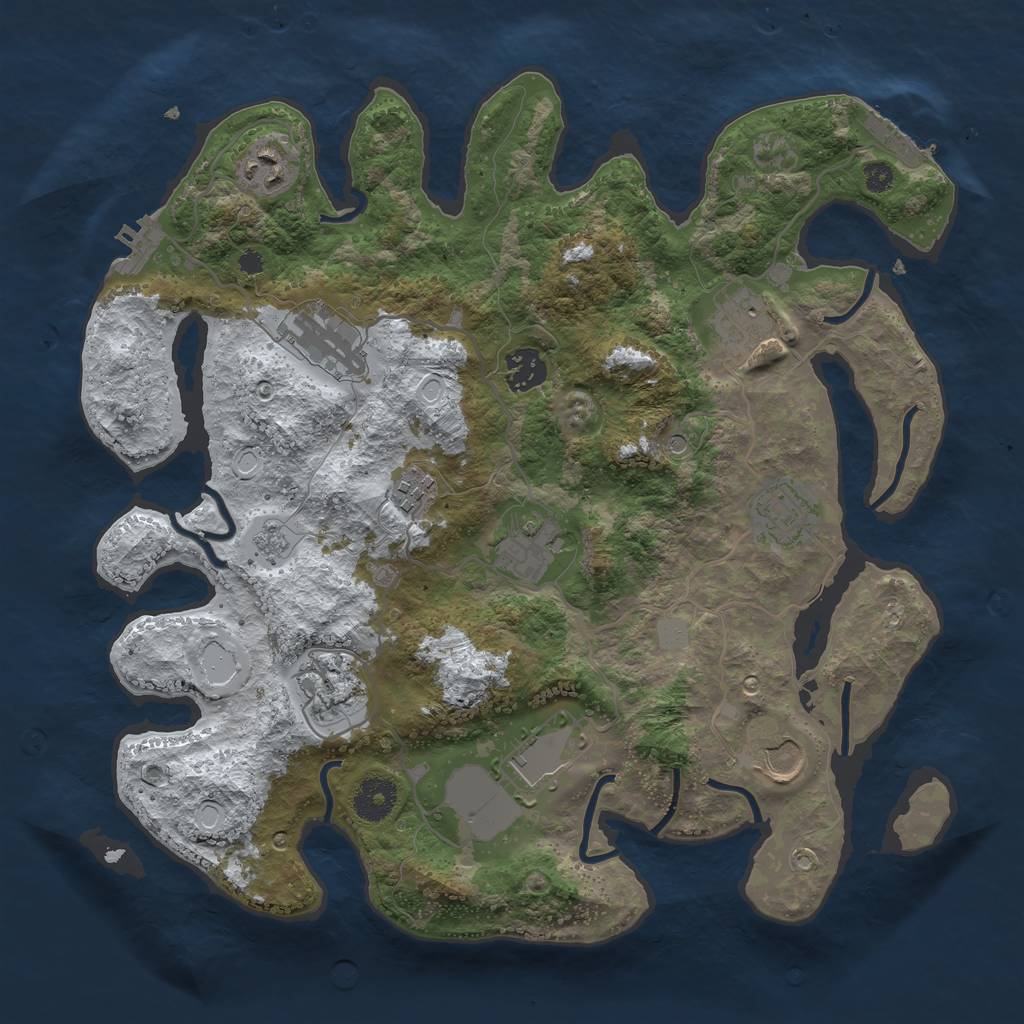 Rust Map: Procedural Map, Size: 3560, Seed: 3939690, 19 Monuments