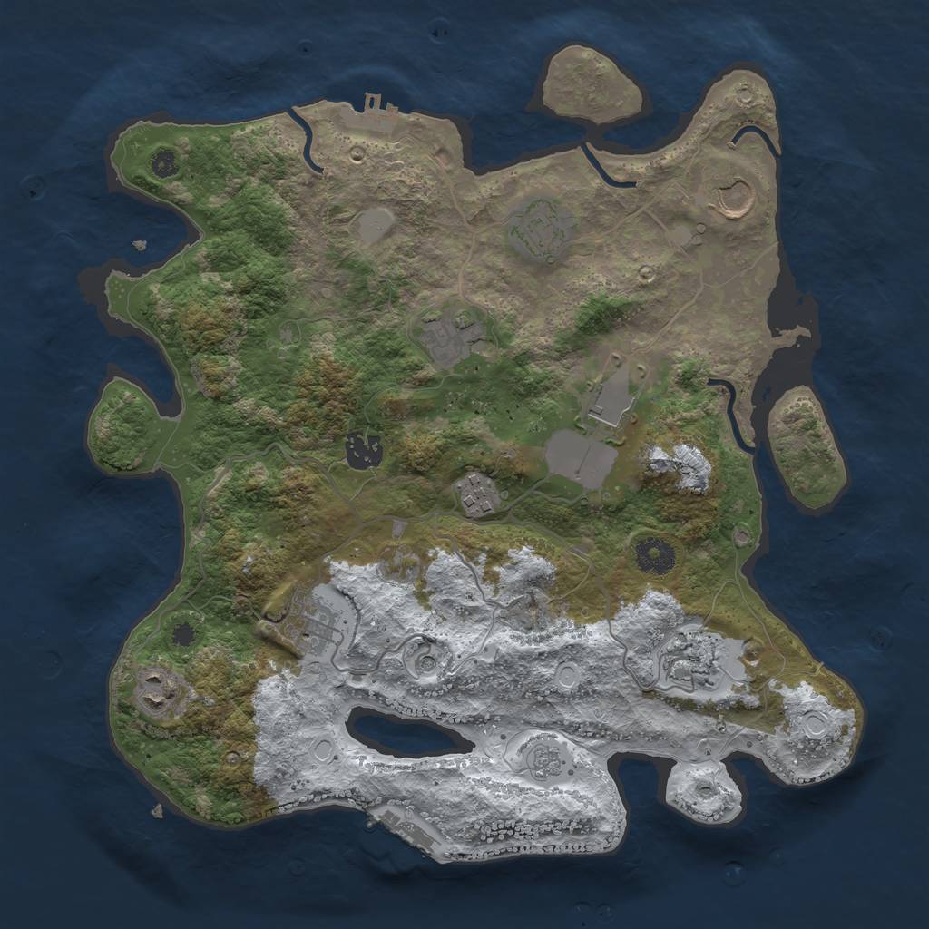 Rust Map: Procedural Map, Size: 3560, Seed: 3569516, 18 Monuments