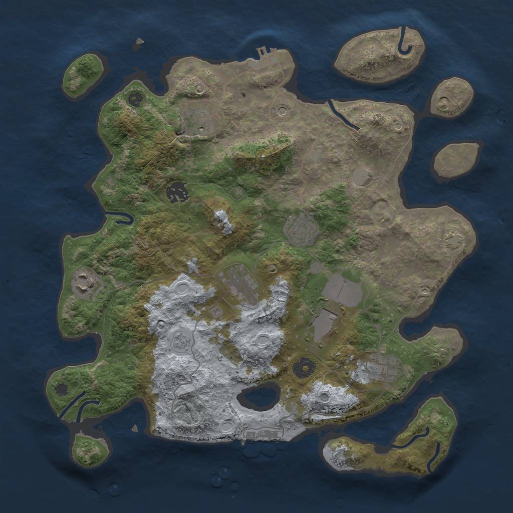 Rust Map: Procedural Map, Size: 3560, Seed: 3241534, 15 Monuments