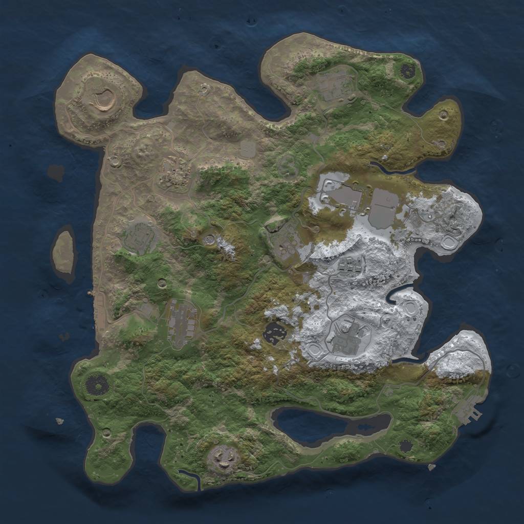 Rust Map: Procedural Map, Size: 3560, Seed: 6093792, 19 Monuments