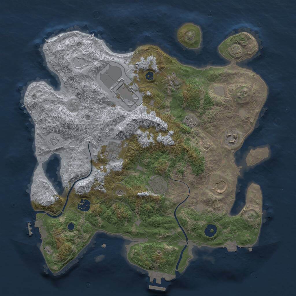 Rust Map: Procedural Map, Size: 3560, Seed: 298545, 14 Monuments