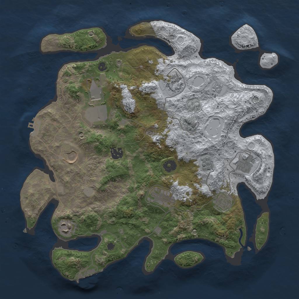 Rust Map: Procedural Map, Size: 3560, Seed: 5226635, 18 Monuments