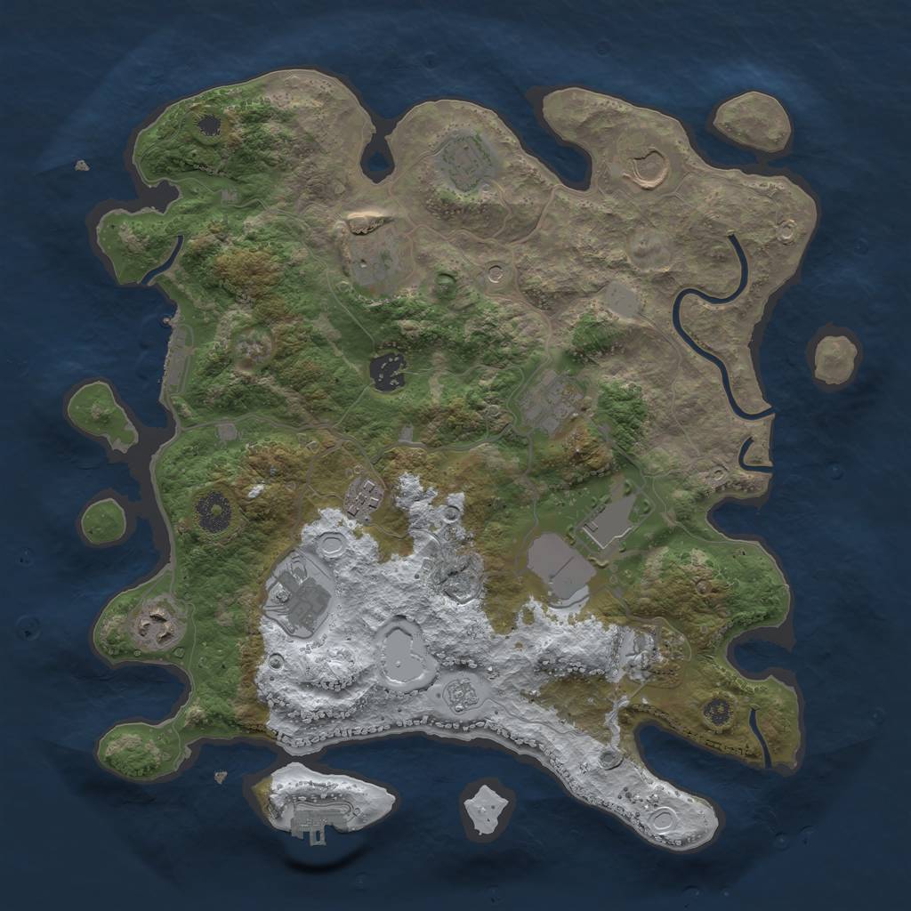 Rust Map: Procedural Map, Size: 3560, Seed: 4974335, 19 Monuments