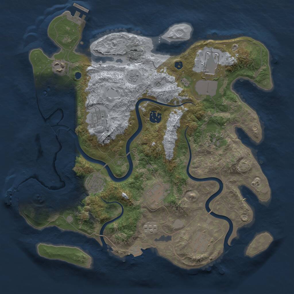 Rust Map: Procedural Map, Size: 3560, Seed: 1240512, 15 Monuments