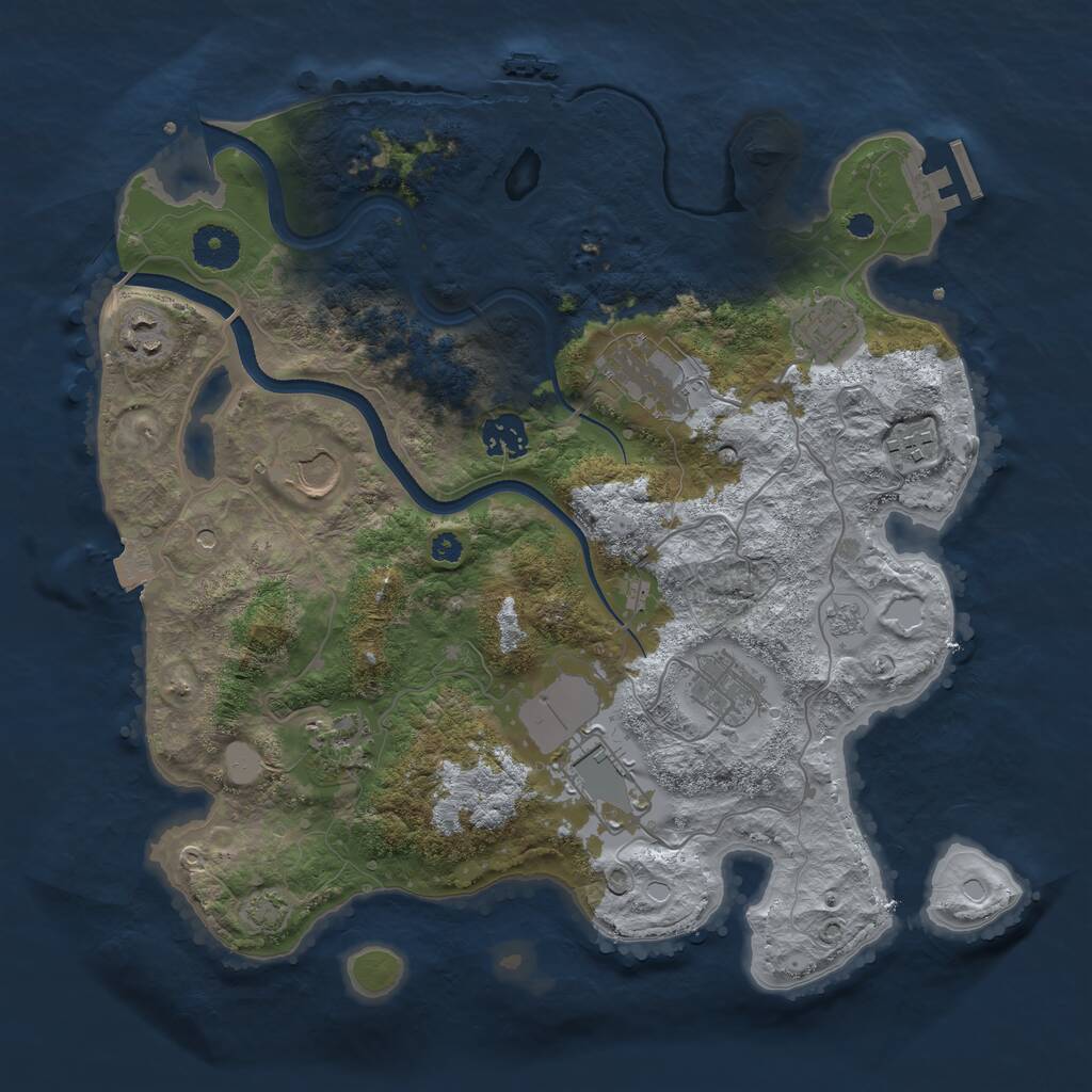 Rust Map: Procedural Map, Size: 3560, Seed: 5110796, 15 Monuments