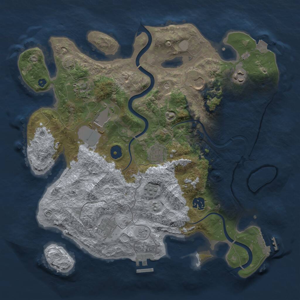 Rust Map: Procedural Map, Size: 3560, Seed: 1119653, 14 Monuments