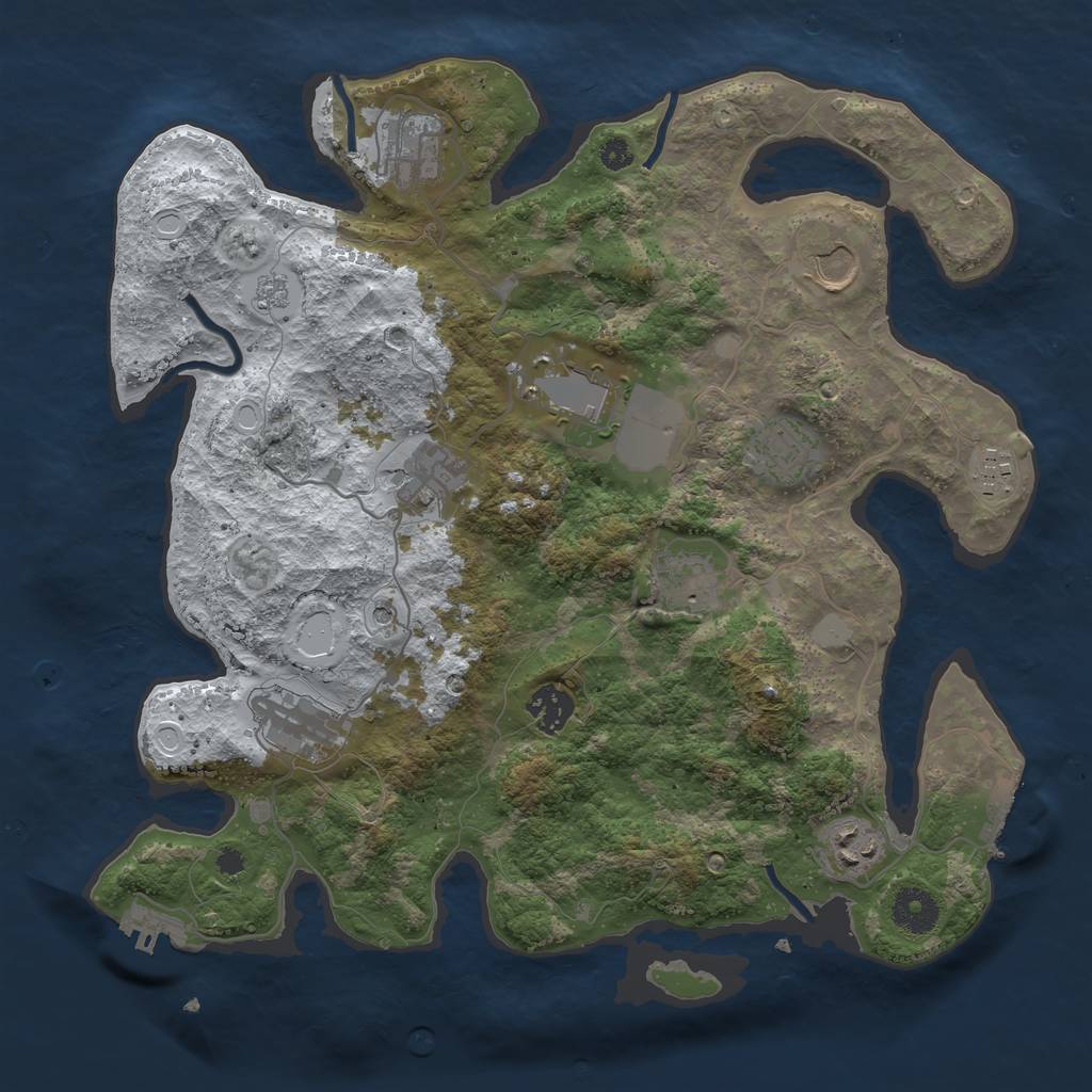 Rust Map: Procedural Map, Size: 3560, Seed: 5278067, 19 Monuments