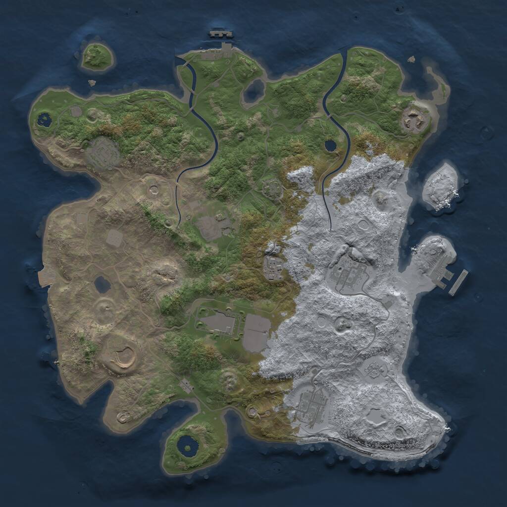 Rust Map: Procedural Map, Size: 3560, Seed: 3282680, 14 Monuments