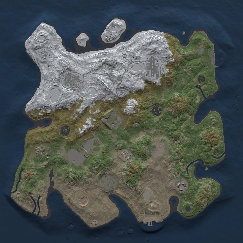 Rust Map: Procedural Map, Size: 3560, Seed: 1023697, 20 Monuments