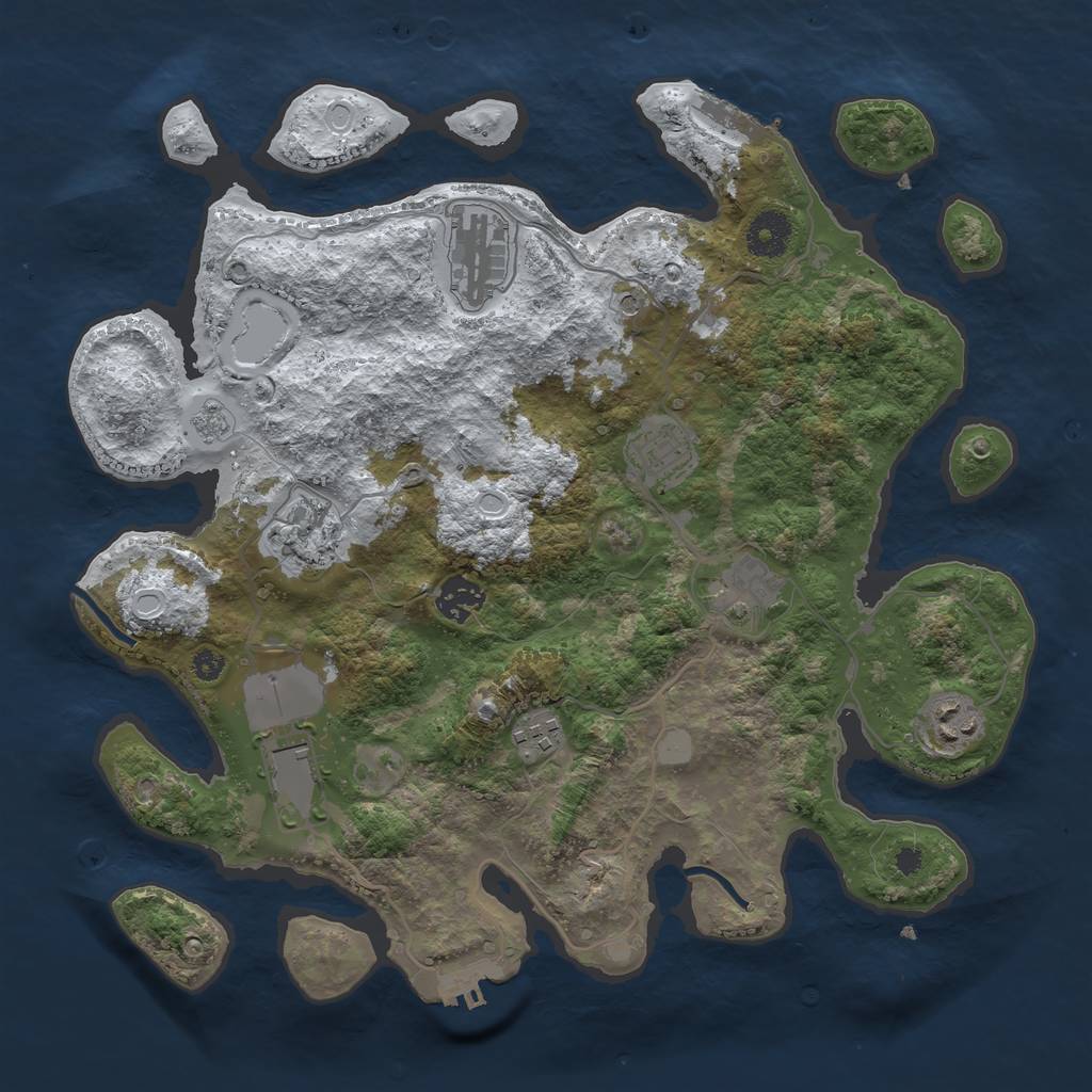 Rust Map: Procedural Map, Size: 3560, Seed: 222623, 17 Monuments