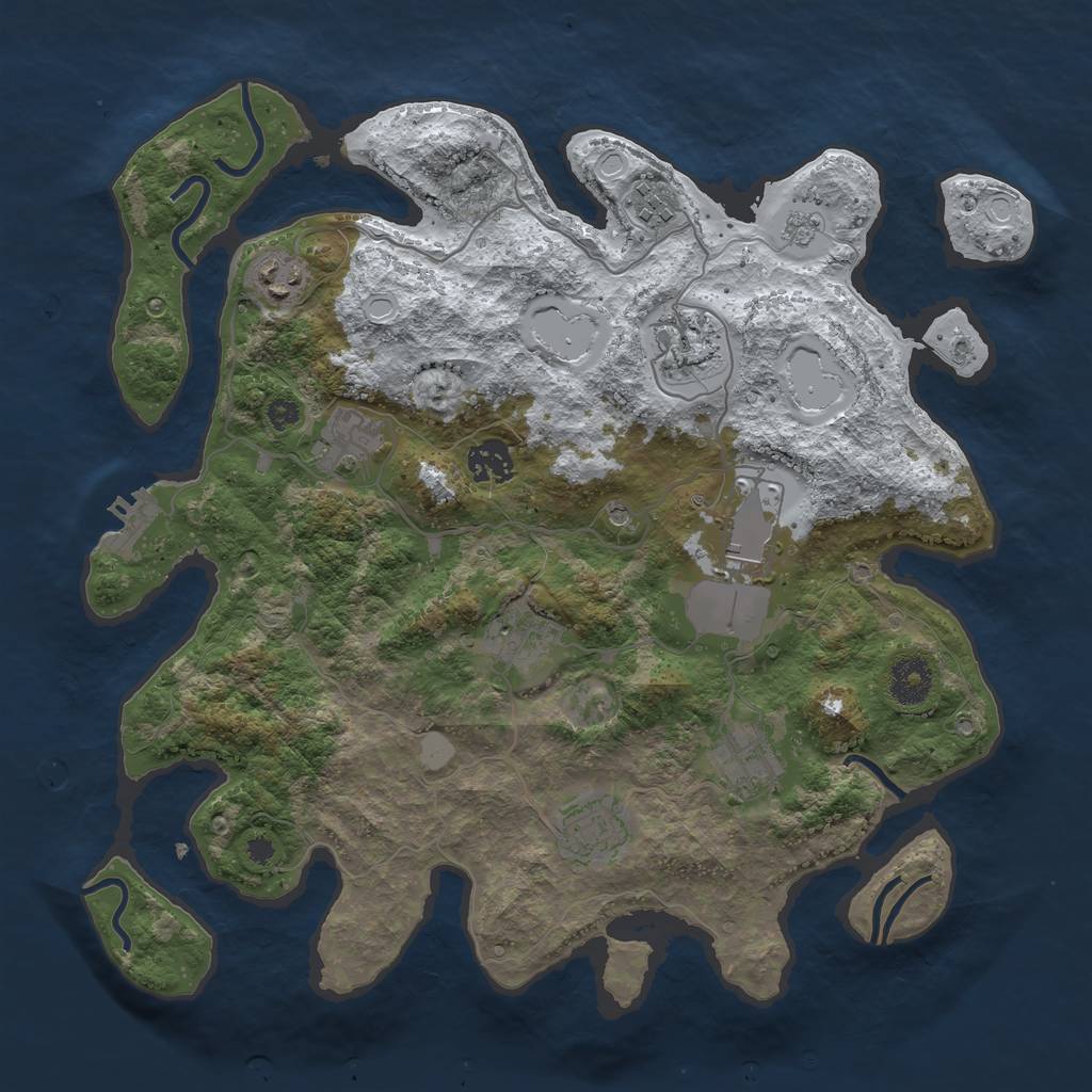 Rust Map: Procedural Map, Size: 3560, Seed: 5444091, 17 Monuments