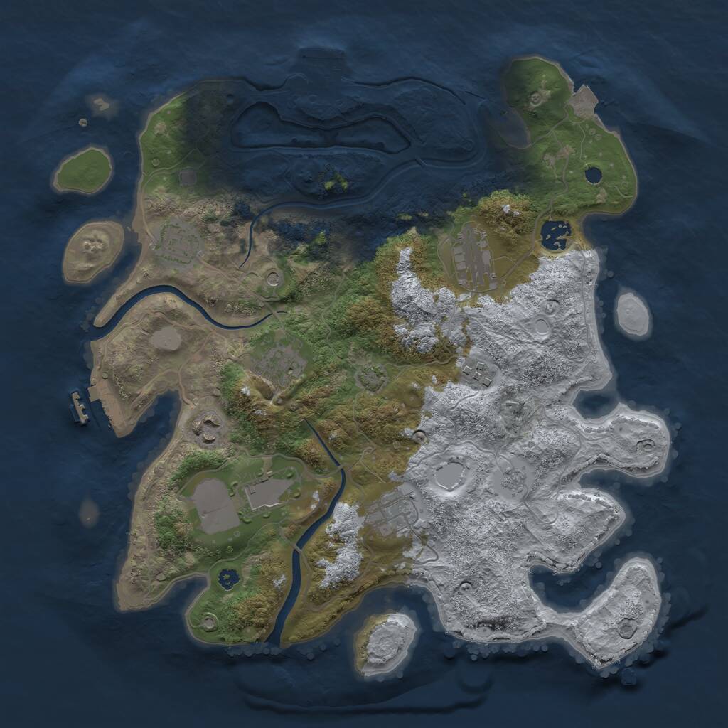 Rust Map: Procedural Map, Size: 3560, Seed: 5997808, 14 Monuments