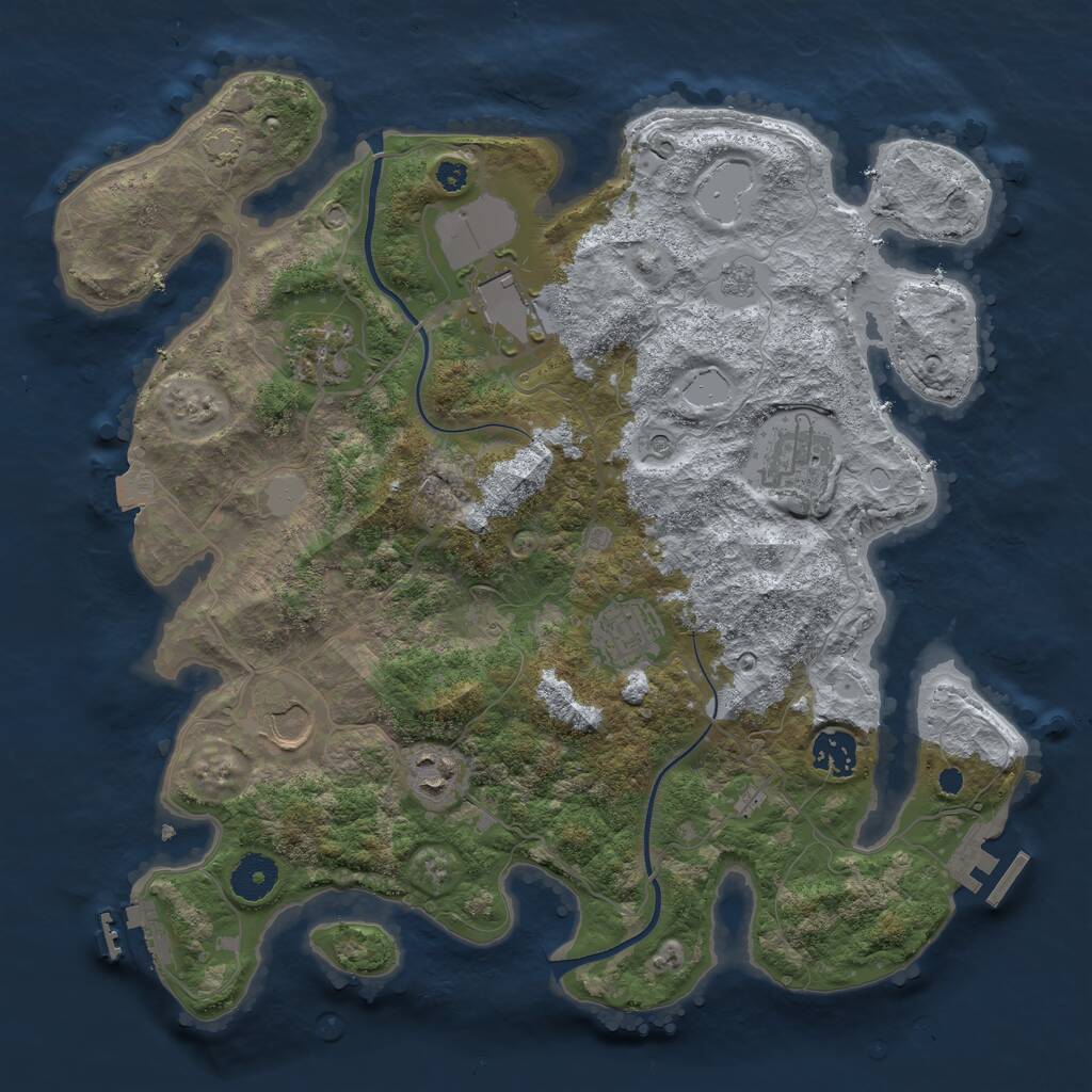 Rust Map: Procedural Map, Size: 3560, Seed: 6233208, 13 Monuments