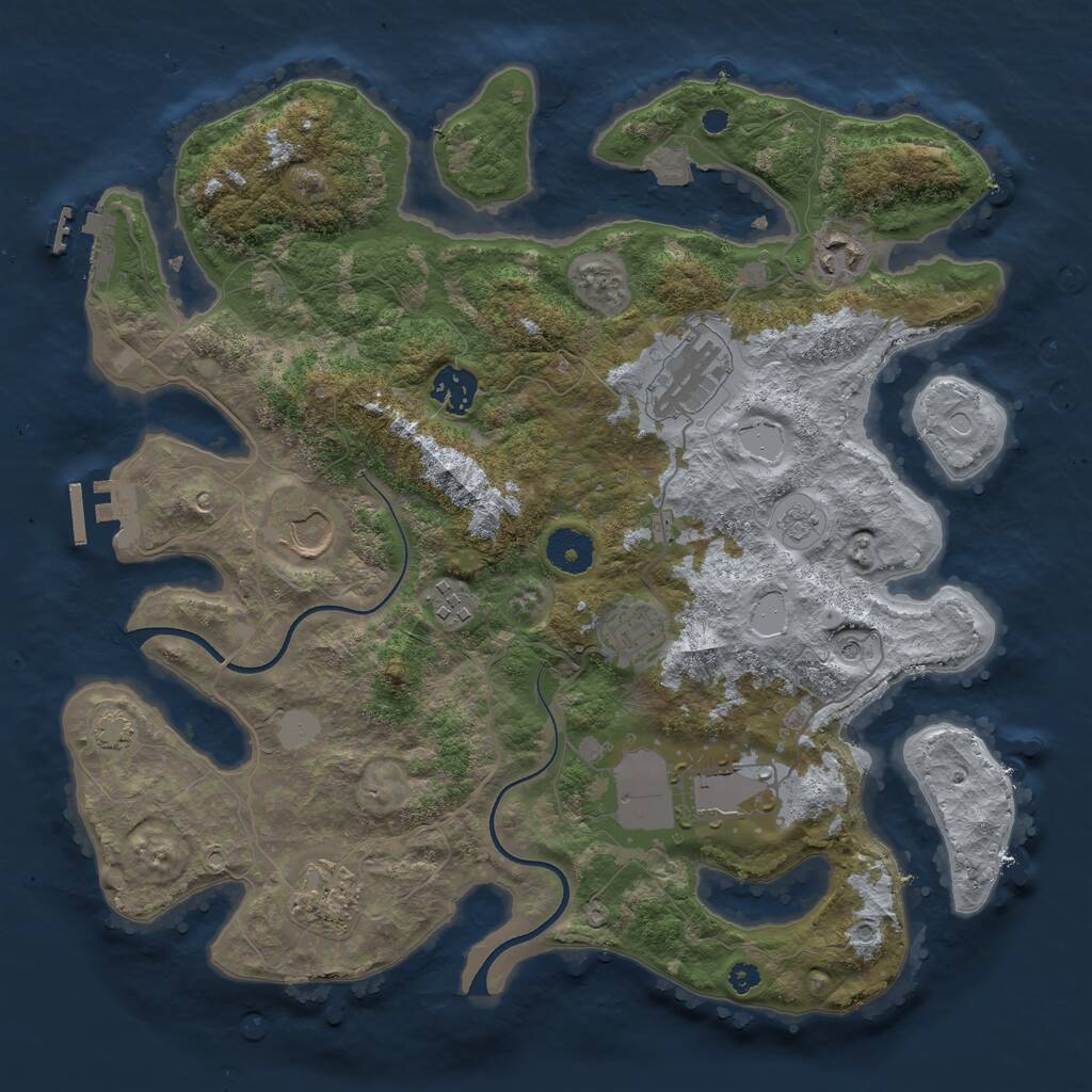 Rust Map: Procedural Map, Size: 3560, Seed: 4470681, 14 Monuments
