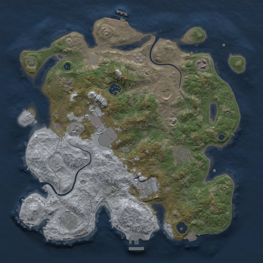 Rust Map: Procedural Map, Size: 3560, Seed: 1130676, 14 Monuments