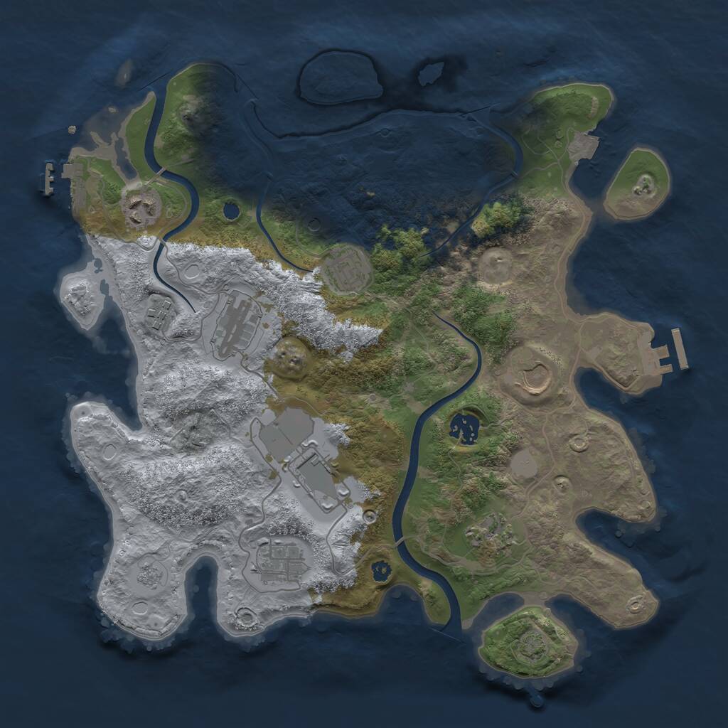 Rust Map: Procedural Map, Size: 3560, Seed: 2952605, 15 Monuments