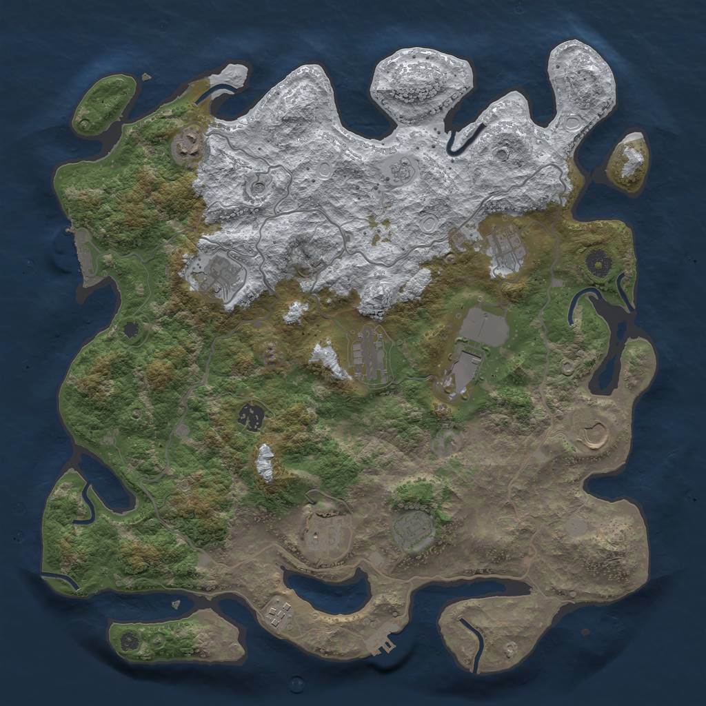 Rust Map: Procedural Map, Size: 4000, Seed: 731192884, 19 Monuments