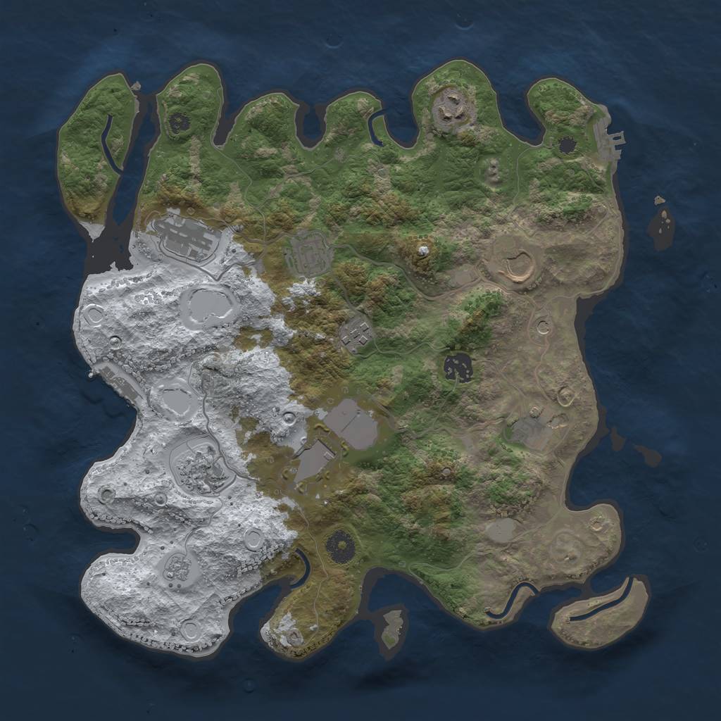 Rust Map: Procedural Map, Size: 3560, Seed: 4865950, 18 Monuments