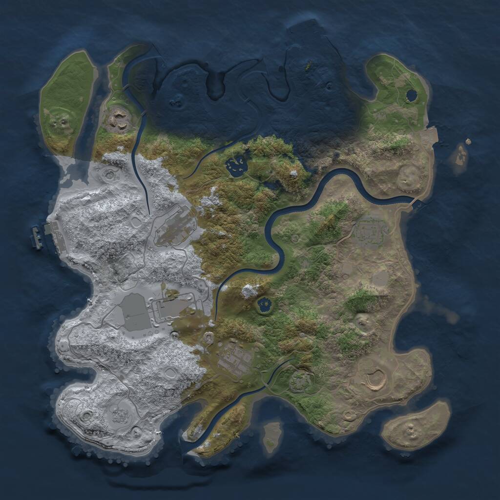 Rust Map: Procedural Map, Size: 3560, Seed: 4865950, 13 Monuments