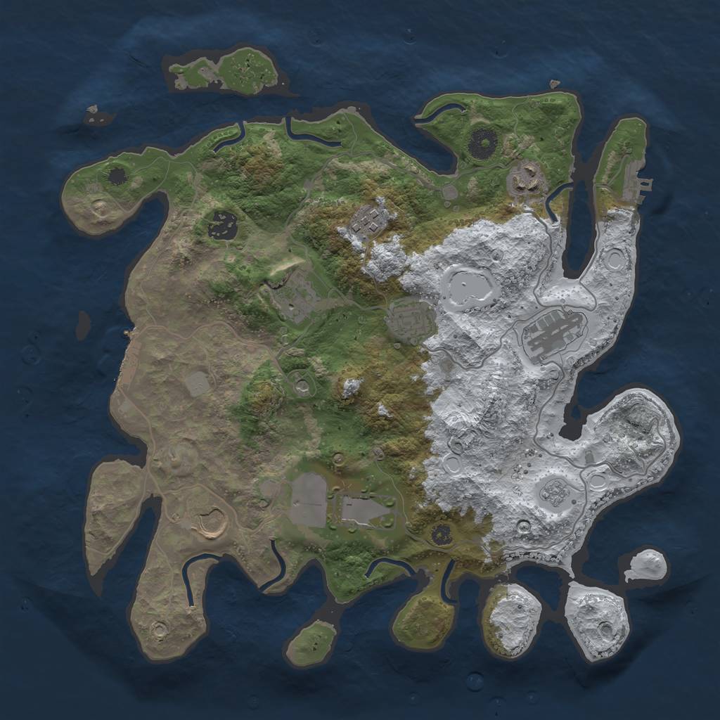 Rust Map: Procedural Map, Size: 3560, Seed: 5580561, 17 Monuments