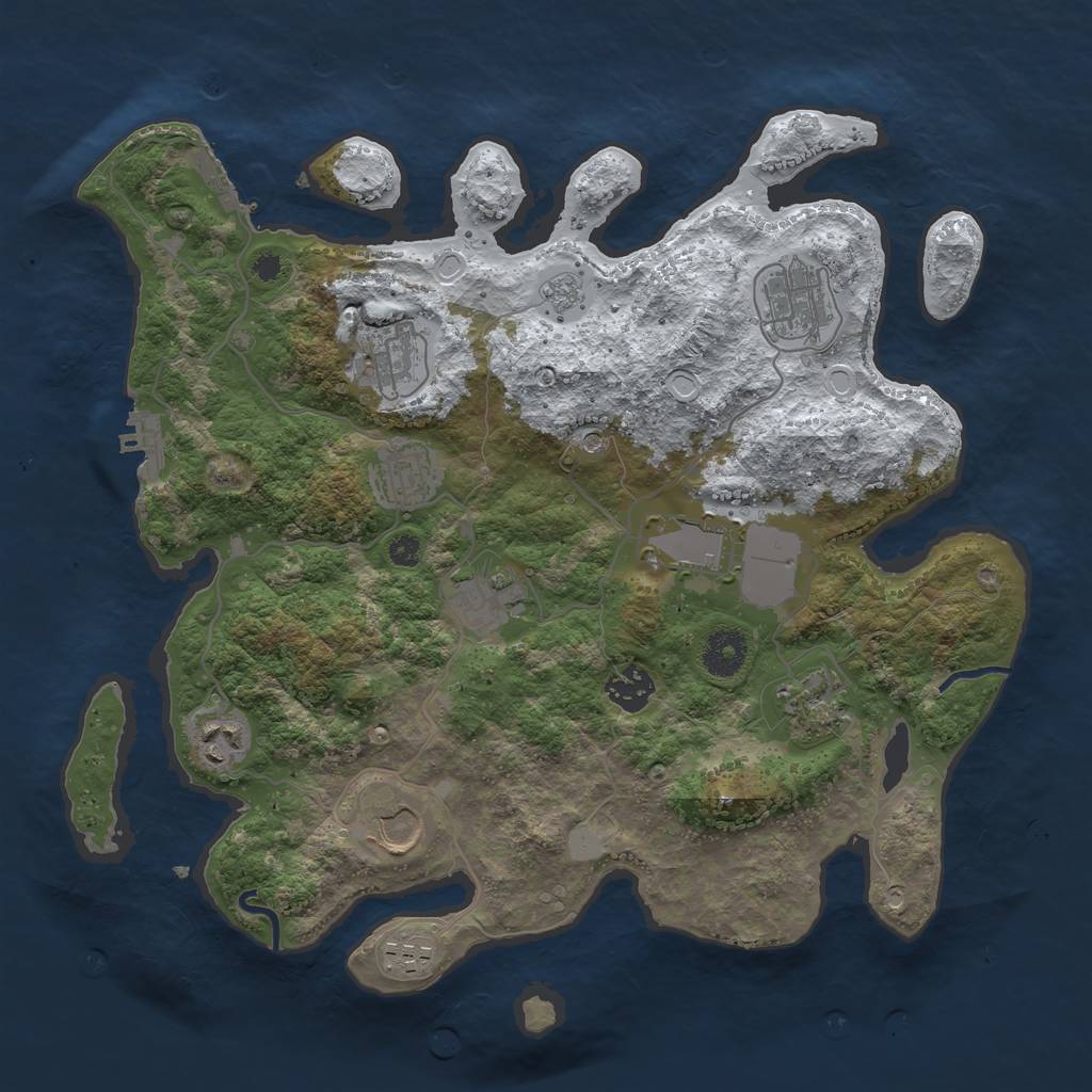 Rust Map: Procedural Map, Size: 3560, Seed: 4054983, 19 Monuments