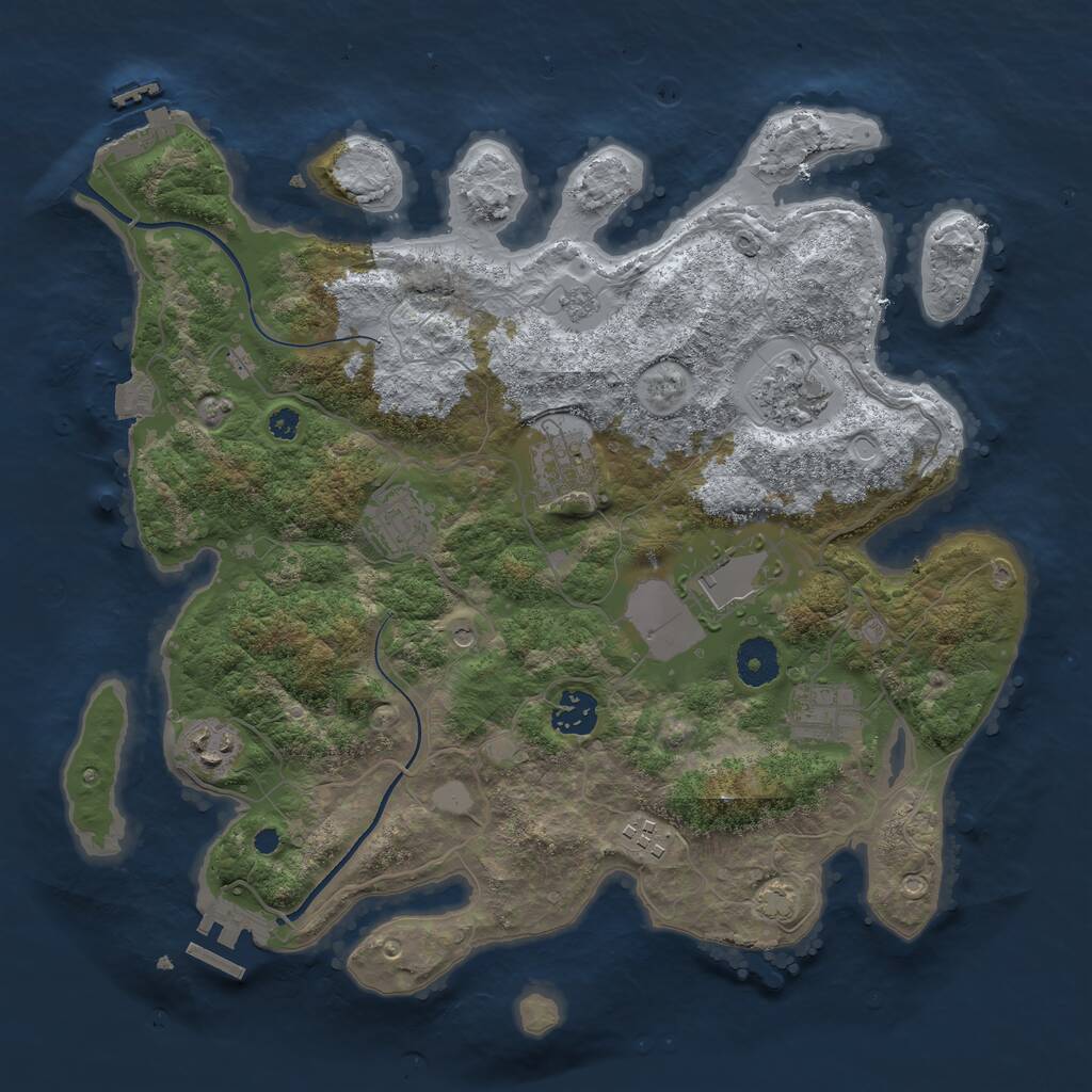 Rust Map: Procedural Map, Size: 3560, Seed: 4054983, 14 Monuments