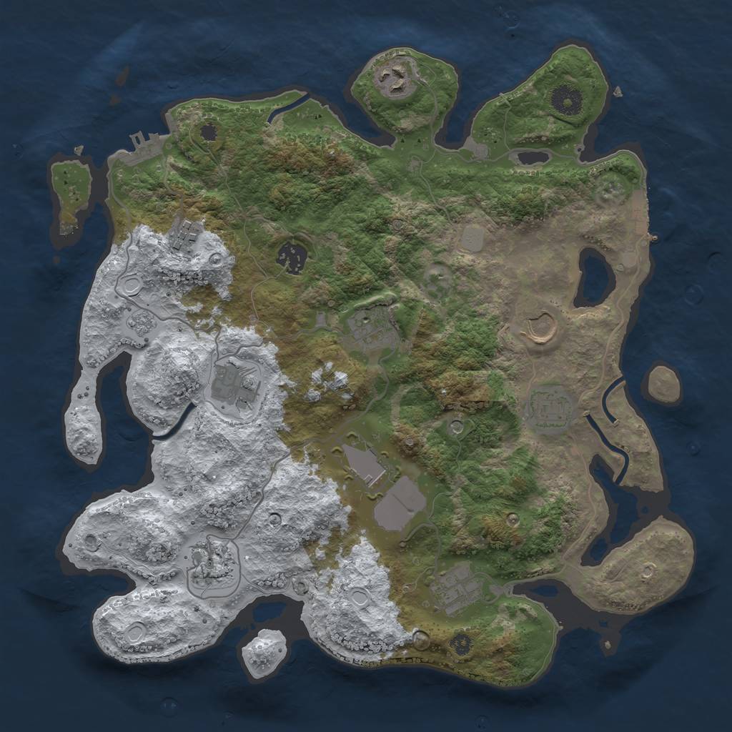 Rust Map: Procedural Map, Size: 3560, Seed: 2517765, 19 Monuments