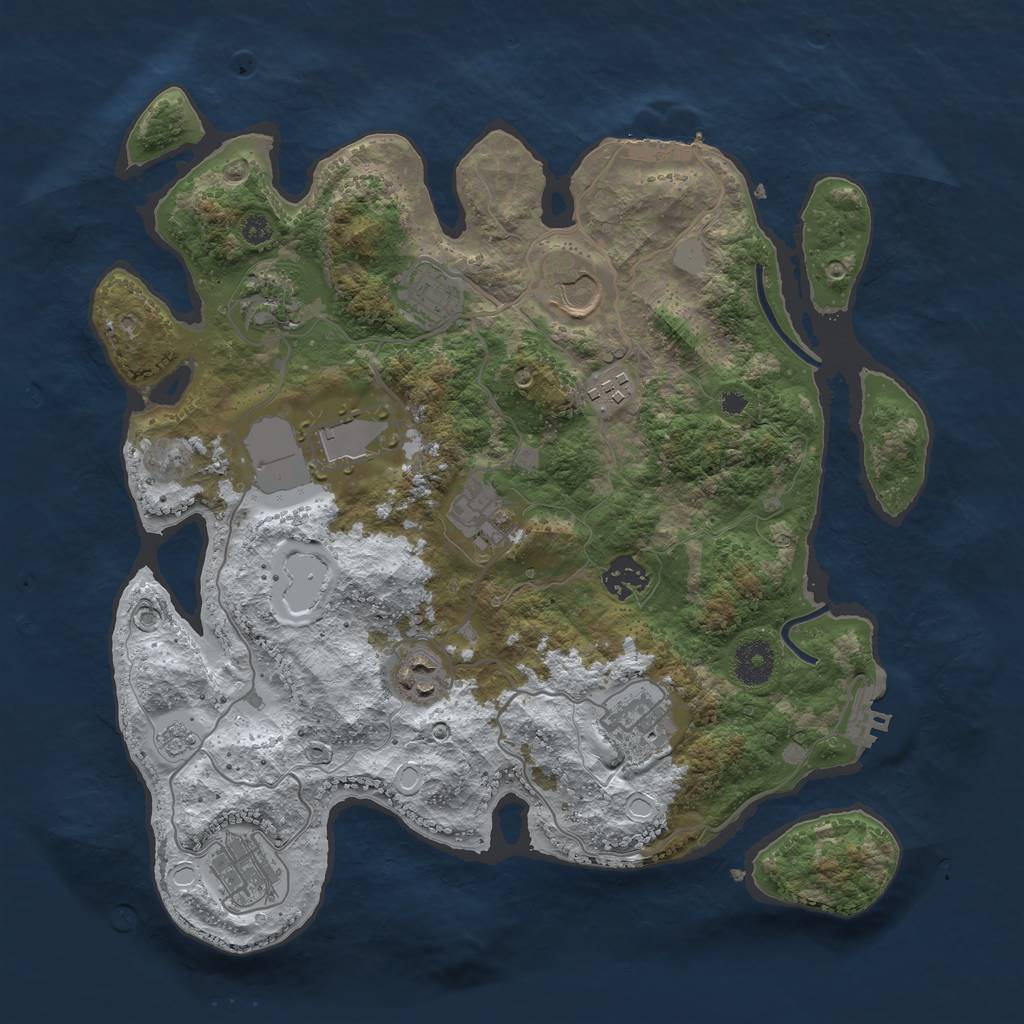 Rust Map: Procedural Map, Size: 3560, Seed: 4650547, 18 Monuments