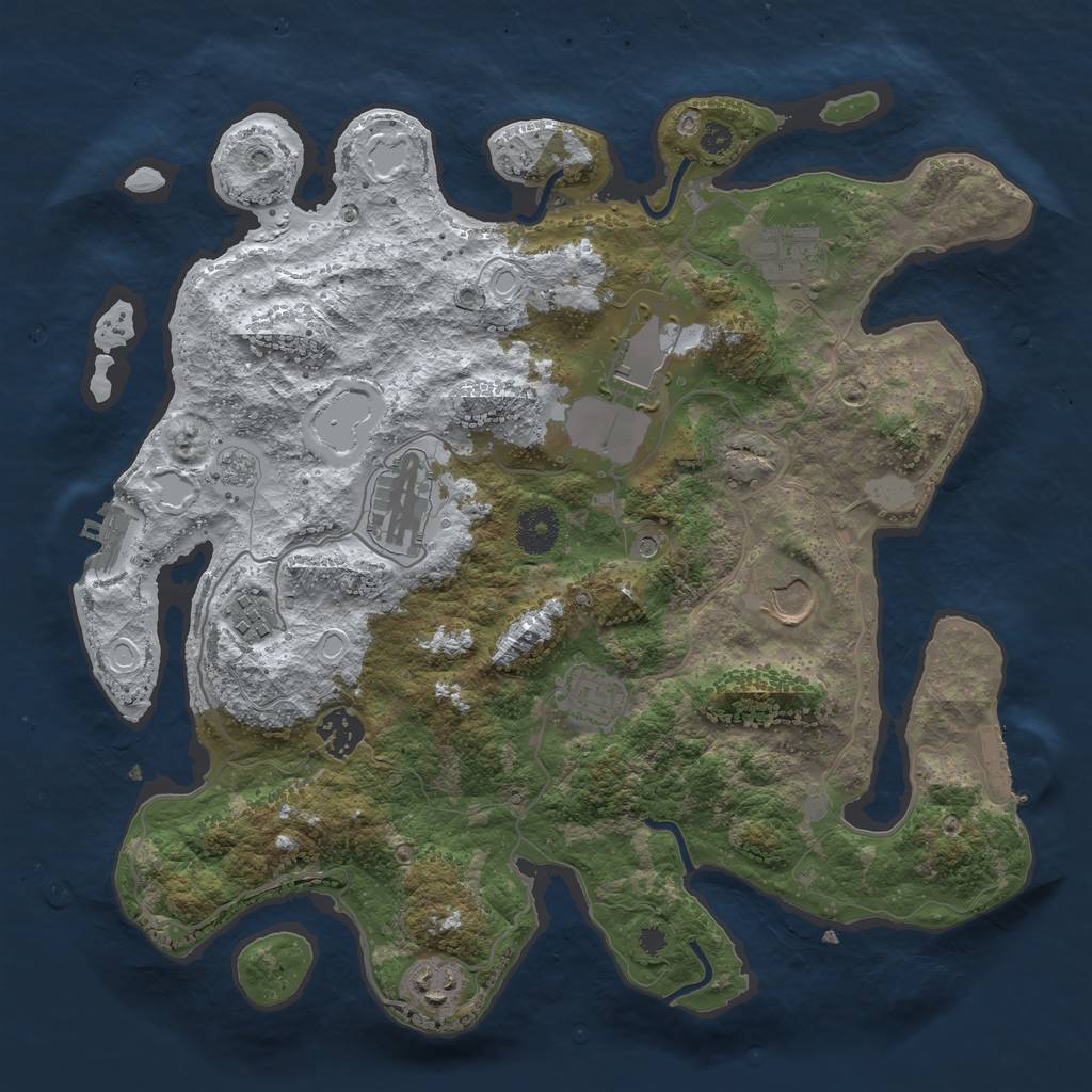 Rust Map: Procedural Map, Size: 3560, Seed: 6342169, 17 Monuments