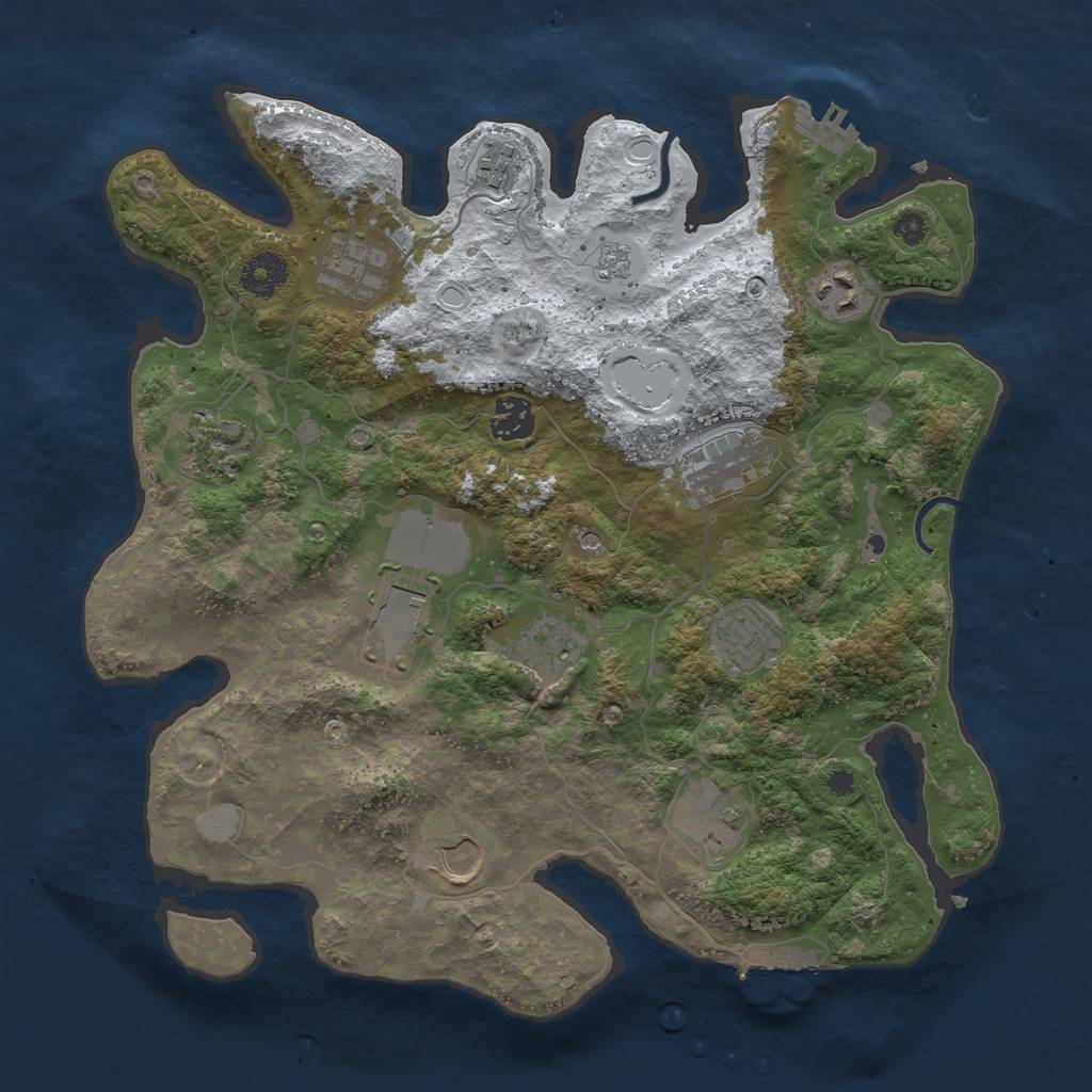 Rust Map: Procedural Map, Size: 3560, Seed: 2976890, 20 Monuments