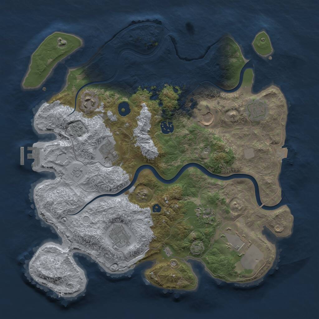 Rust Map: Procedural Map, Size: 3560, Seed: 354683, 14 Monuments