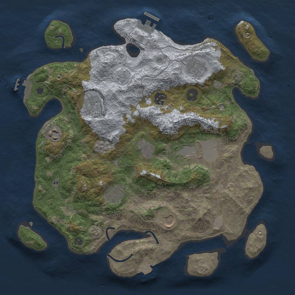 Rust Map: Procedural Map, Size: 3560, Seed: 716539, 15 Monuments