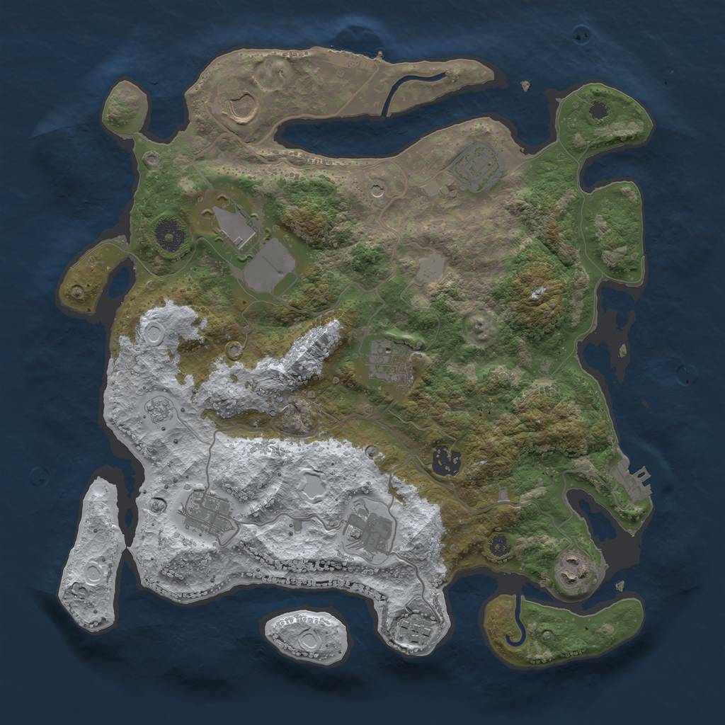 Rust Map: Procedural Map, Size: 3560, Seed: 1157071, 18 Monuments