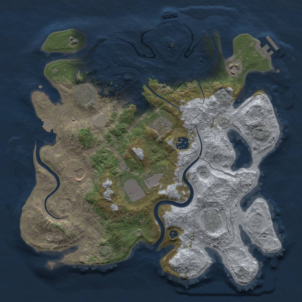 Rust Map: Procedural Map, Size: 3560, Seed: 3936260, 14 Monuments