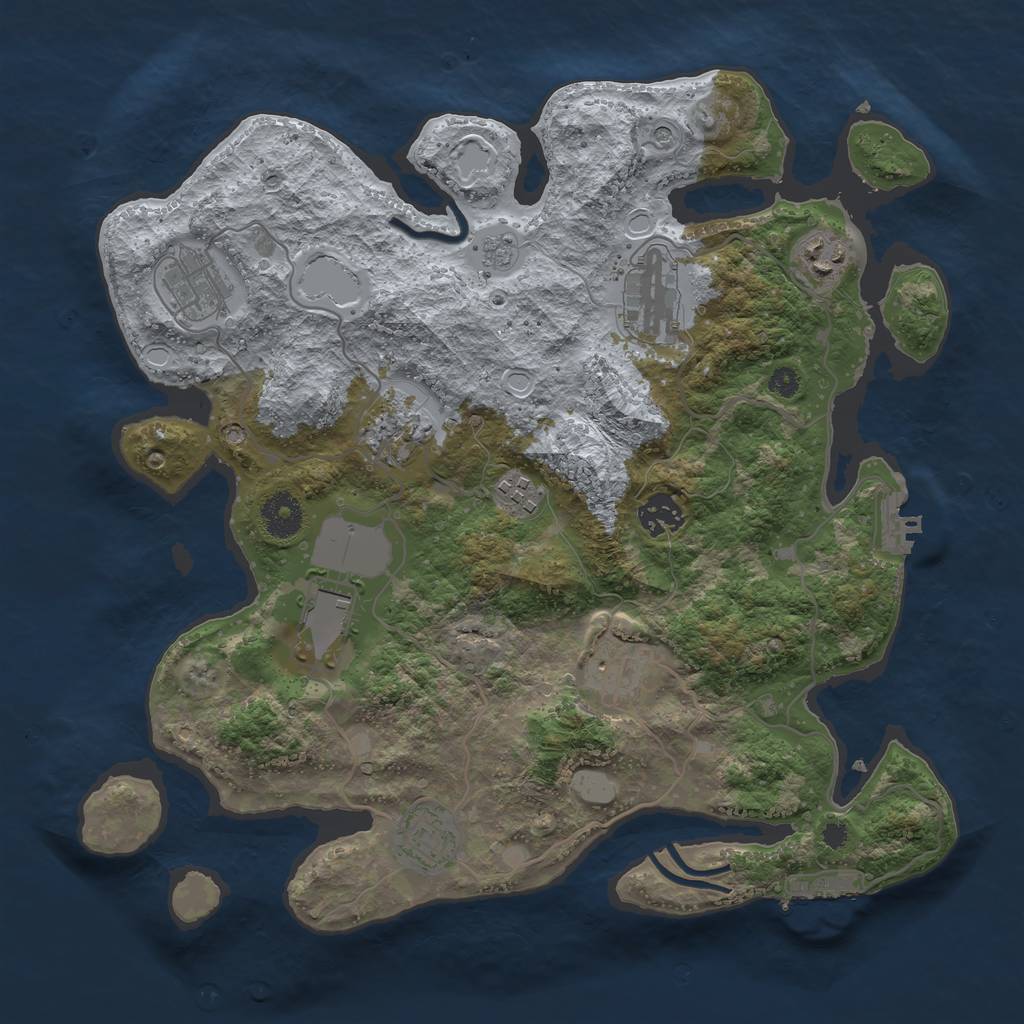 Rust Map: Procedural Map, Size: 3560, Seed: 1749279, 18 Monuments