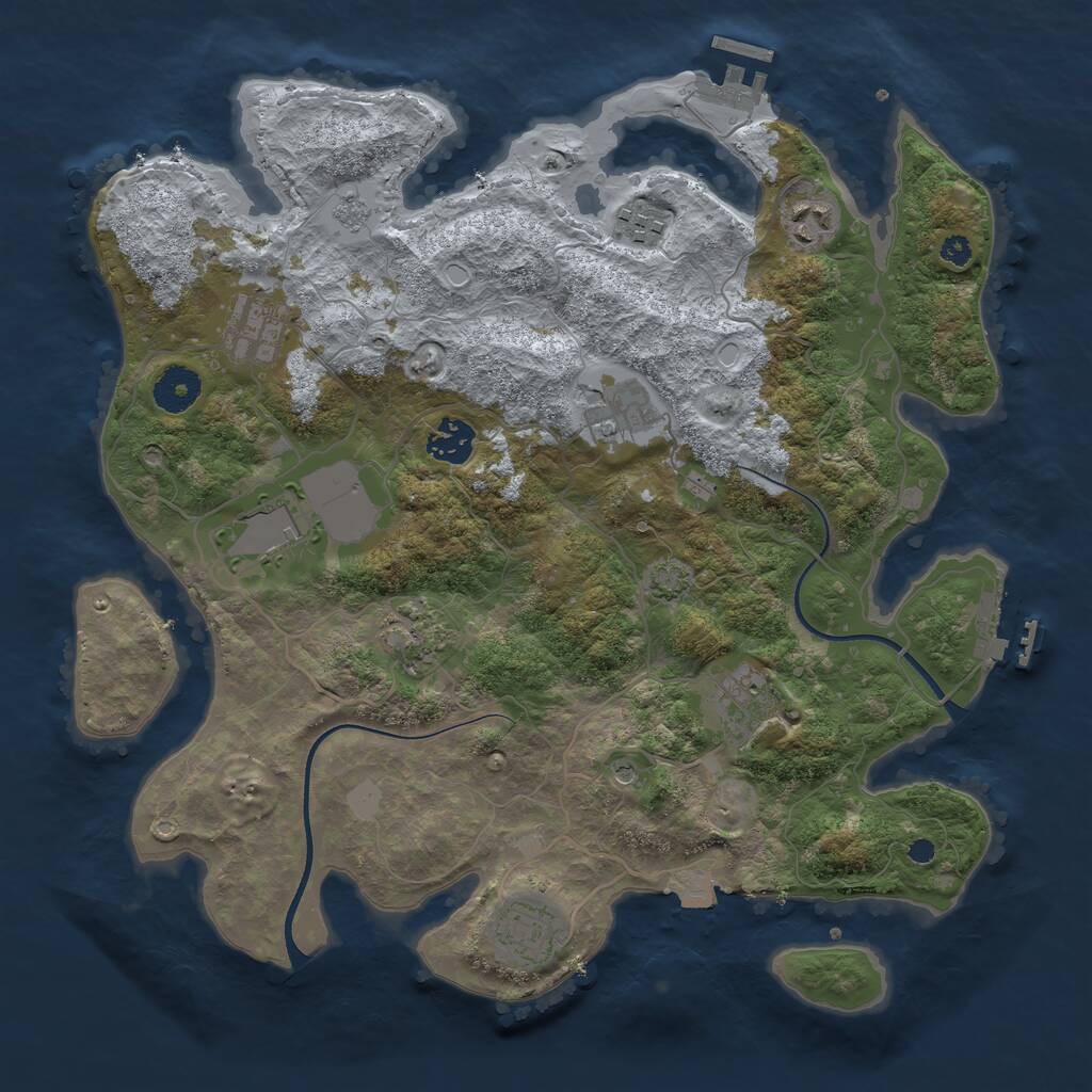 Rust Map: Procedural Map, Size: 3560, Seed: 4631458, 15 Monuments