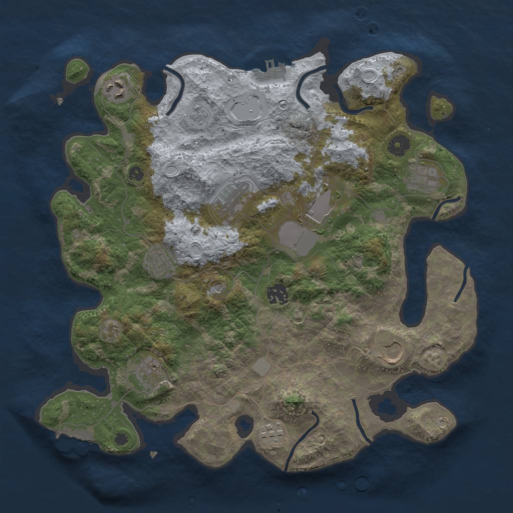 Rust Map: Procedural Map, Size: 3560, Seed: 737979, 18 Monuments