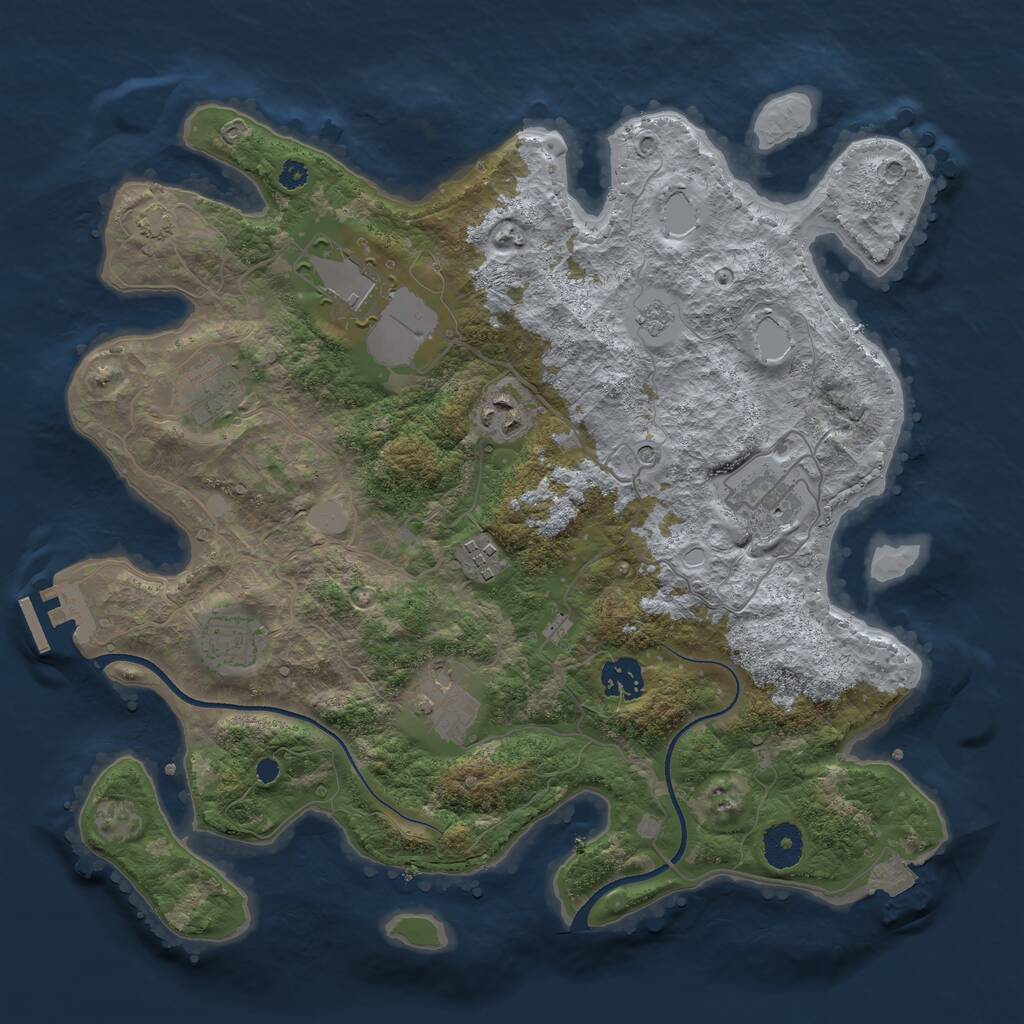 Rust Map: Procedural Map, Size: 3560, Seed: 1621823, 13 Monuments