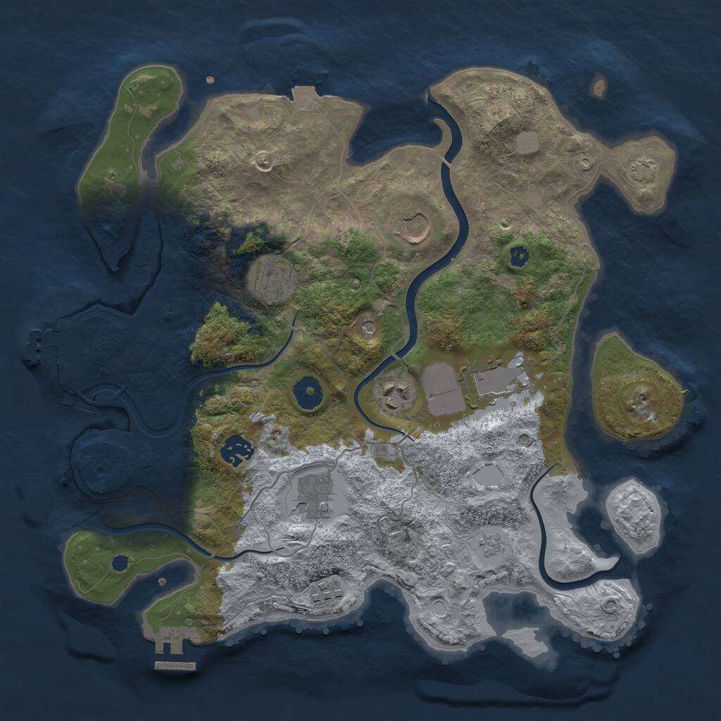 Rust Map: Procedural Map, Size: 3560, Seed: 3288213, 13 Monuments