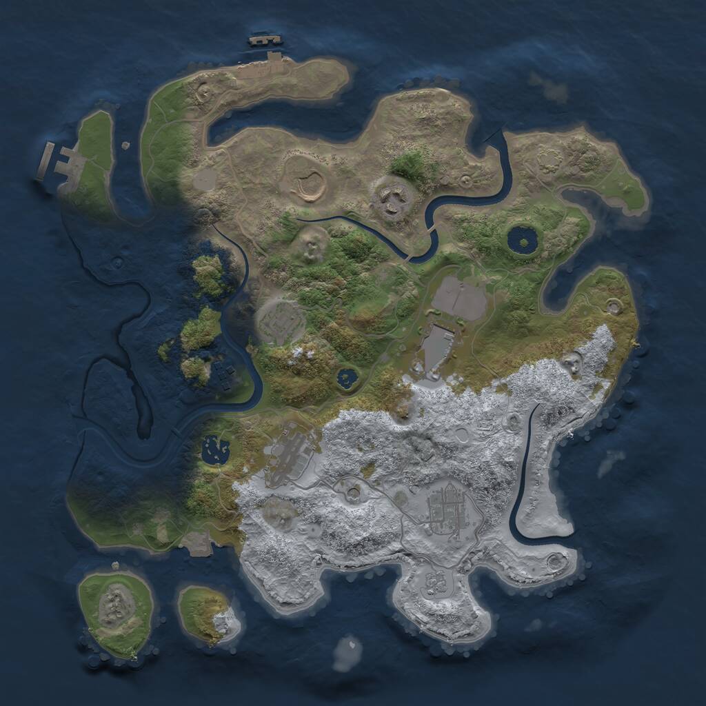 Rust Map: Procedural Map, Size: 3560, Seed: 4615989, 14 Monuments