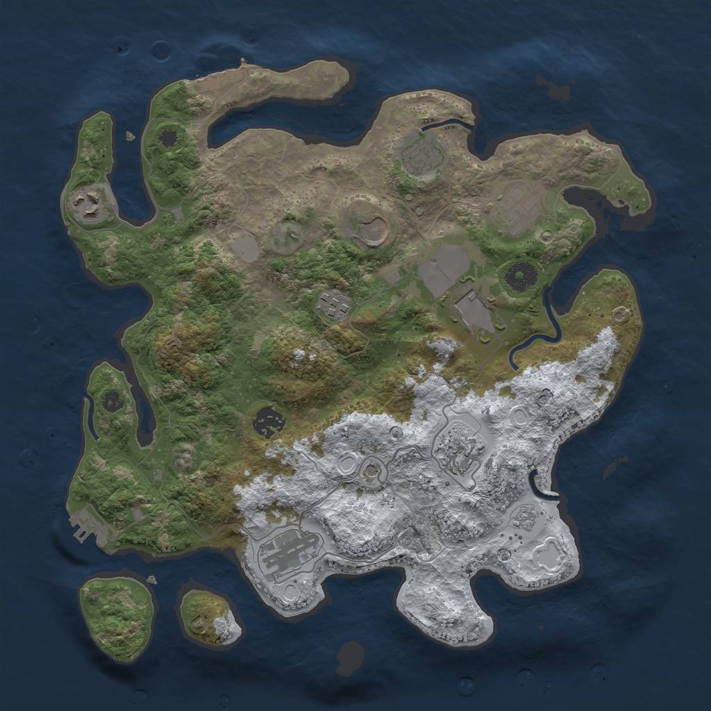 Rust Map: Procedural Map, Size: 3560, Seed: 4615989, 18 Monuments